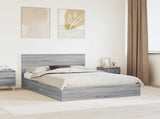 Storage Bed Grey Sonoma 160 x 200 cm Engineered Wood 3408443