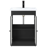 Bathroom Furniture Set Black 56 x 37.5 x 81 cm Engineered Wood 3404185