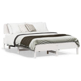 Bed Frame without Mattress White 135x190 cm Double Solid Wood Pine 3328248