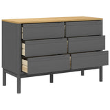 Chest of Drawers "FLORO" Grey Solid Wood Pine 374013