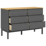 Chest of Drawers FLORO Grey Solid Wood Pine 374013