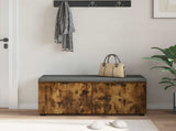 Hall Bench with Cushion with Shelf Smoked Oak 100 x 38 x 46 cm 891492