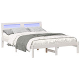 Bed Frame with Headboard White 120 x 200 cm Solid Pine Wood 872780