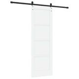 Sliding Door 73.5 x 211 cm Engineered Wood White and Black 3449900