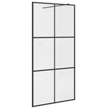 Walk-in Shower Wall with Clear ESG Glass 100x195 cm Black 151025
