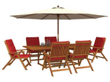 7-Piece Garden Dining Set Natural Solid Acacia Wood 3434504