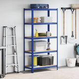 5-Layer Storage Shelf Blue Steel&Engineered Wood 4016961