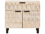 Bedside Cabinet White 50 x 33 x 60 cm Solid Mango Wood 4017875