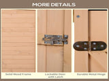 Wooden Garden Storage Shed Fir Wood Tool Cabinet Organiser with Shelves 75L x 56W x115Hcm T3398P315365