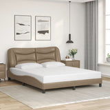 Bed Frame with LED without Mattress "Hvar" Cappuccino 160x200 cm 3213945