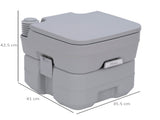 20L Portable Travel Mobile Toilet Outdoor Camping Handle WC with 2 Detachable Tanks & Push-button T3398P348596