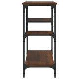 Console Table with Shelves Brown Oak 100x35x75 cm 837786