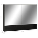 LED Bathroom Mirror Cabinet Black 80x15x60 cm MDF 323605