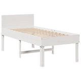 Bed Frame without Mattress White 75x190 cm Small Single Solid Wood Pine 3309753