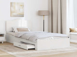 Bed Frame with Headboard White 90 x 200 cm Engineered Wood 3413648