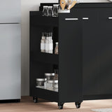 Cabinet with Wheels Black 60x22x79 cm Engineered Wood 840416