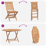Garden Set 5 pcs Brown Solid Teak Wood 3437359