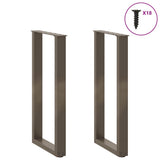Console Table Legs U-Shaped 2 pcs Natural Steel 28x cm Steel 4013171