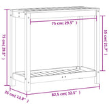 Potting Table with Shelf Wax Brown 82.5x35x75 cm Solid Wood Pine 844629