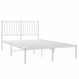 Metal Bed Frame without Mattress with Headboard White 120x190cm 350928