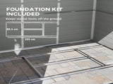 7.9ft x 6.2ft Aluminium Frame and Plastic Wall Shed, with Foundation - Light Grey T3398P315935