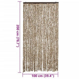 Fly Curtain Beige and Brown 100x200 cm Chenille 377389