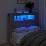 LED Headboard Grey Sonoma 120x18,5x103,5 cm Engineered Wood 837342