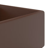 146951 Luxury Basin Overflow Square Matt Dark Brown 41x41 cm Ceramic