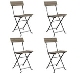 Folding Bistro Chairs 4 pcs Grey Poly Rattan and Steel 3152118