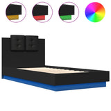 Bed Frame Black Engineered wood Small Single Bed Frame 3210067