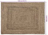 Area Rugs Natural and Black 120 x 120 cm Jute 42010498