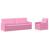 Sofa Set 2 pcs Pink Fabric 3433187