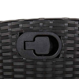 Reclining Garden Bench with Cushions Black Poly Rattan 368225