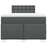 Box Spring Bed with Mattress Dark Grey 120x190 cm Fabric 3285842