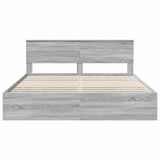 Bed Frame with Drawer Grey Sonoma 180 x 200 cm Engineer Wood 3407961