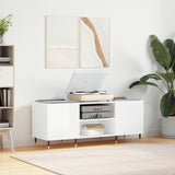 Record Cabinet High Gloss White 121x38x48 cm Engineered Wood 831670