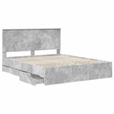 Bed Frame with Drawer Concrete Grey 160 x 200 cm Engineer Wood 3411099