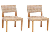 Dining Chair 2 pcs Kubu Rattan Natural 46 x 55 x 84 cm 42012426
