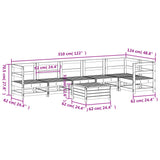 7 Piece Garden Sofa Set White Solid Wood Pine 3250865