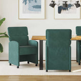 Dining Chairs with Wheels 2 pcs Dark green 58 x 65 x 98 cm 42017877