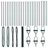 Fence with Posts Green 1.6 x 50 m PVC-coated steel 3352725