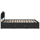 Bed Frame with Drawer Black 160 x 200 cm Engineer Wood 3412985