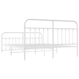 Bed Frame White Powder-coated steel Double Bed Frame 352650