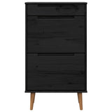 Shoe Cabinet MOLDE 59.5 x 35 x 103 cm Solid Pine Wood Black 42020941