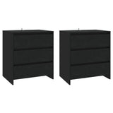 ZNTS 3 Piece Sideboard Black Engineered Wood 3098066