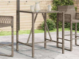 Outdoor Bar Table Grey 70x70x110 cm Poly Rattan 368695