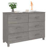 Sideboard HAMAR Light Grey 113x40x80 cm Solid Wood Pine 340451