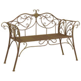 Garden Bench 2-Seater 130 x 47 x 90 cm Steel Antique Brown 42029543