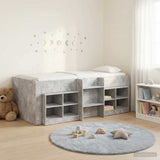 Loft Bed Frame with Cabinet 3 pcs Concrete Grey Engineered Wood 3423433