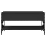 ZNTS Coffee Table Black 100x50x50 cm Engineered Wood and Metal 845356